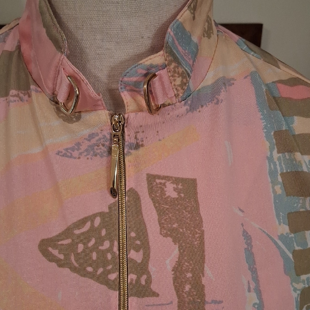 Jamie Sadock Pink Abstract Sleeveless Blouse - Picture 2 of 7